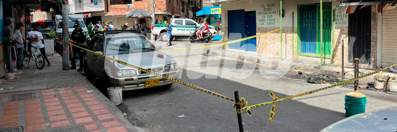 En este punto fue donde le prendieron fuego el vehículo de los policías. /FOTO: ANDRÉS FELIPE OSORIO GARCÍA