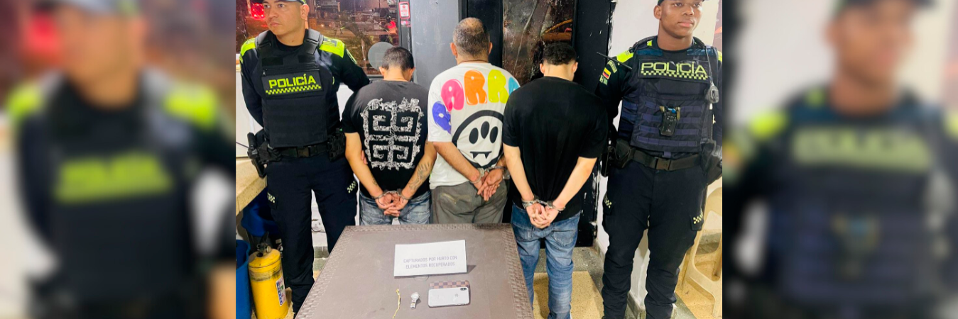 A los capturados les encontraron los objetos robados. /FOTO: POLICÍA NACIONAL