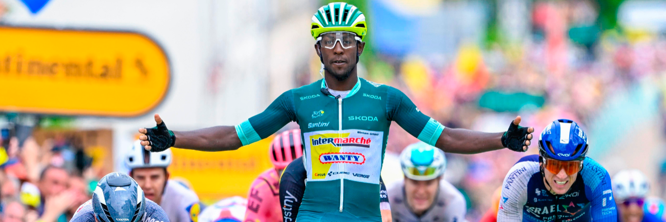 Biniam Girmay, ciclista eritreo. / FOTO: X @IntermarcheW