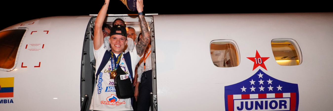 Llegada de Junior a Barranquilla tras el título. /FOTO: X @JuniorClubSA