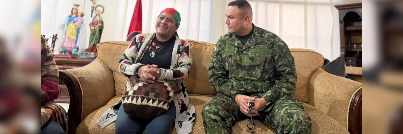 Senadora Aida Quilcué, liberada en Cauca. /FOTO: EJÉRCITO NACIONAL