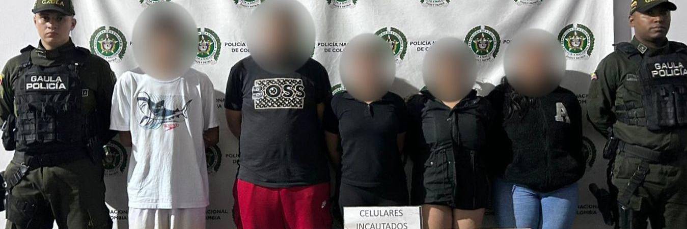 Las autoridades presentaron las capturas de los miembros de la banda los Alhamel. / FOTO: CORTESÍA POLICÍA ANTIOQUIA