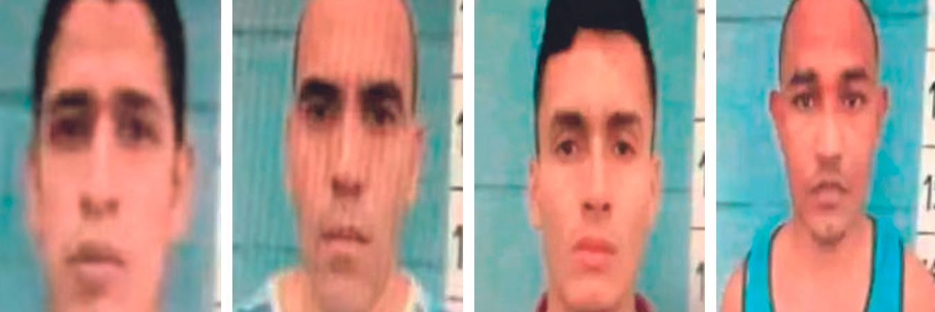 Ellos son: Hildebrando García Arboleda, Yordan Enrique Guerra Urbano, Leonardo Piedrahíta Tamayo y Yan Carlos Palacio, todos condenados por diferentes delitos. /FOTO: CORTESÍA