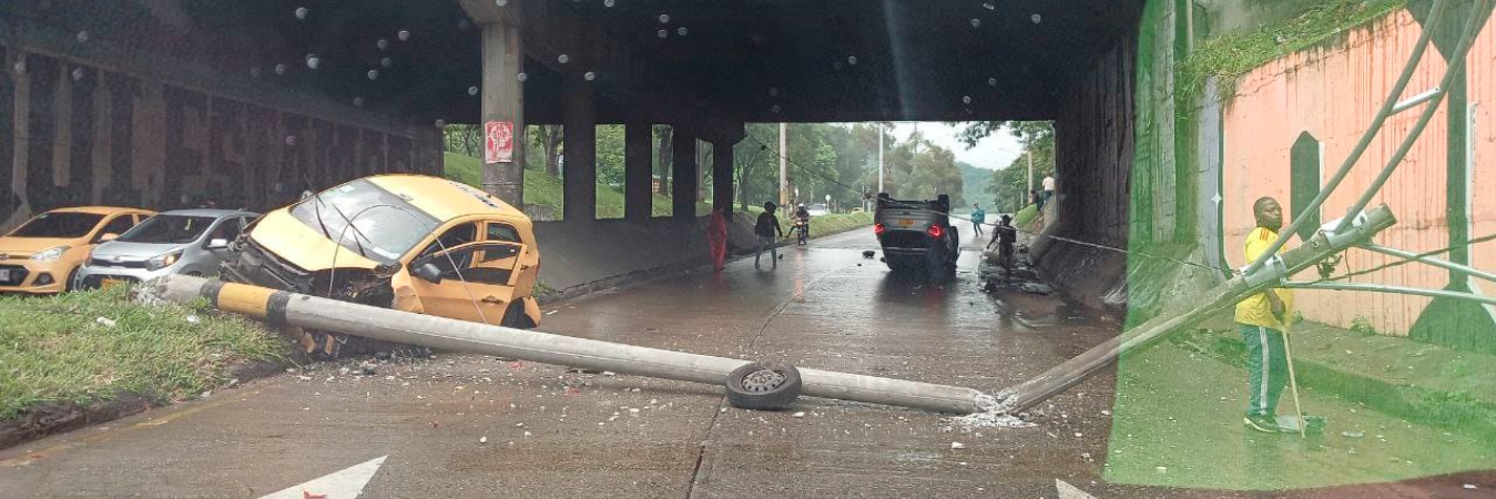 Así quedaron los vehículos involucrados en el accidente. /FOTO: DENUNCIAS DE ANTIOQUIA