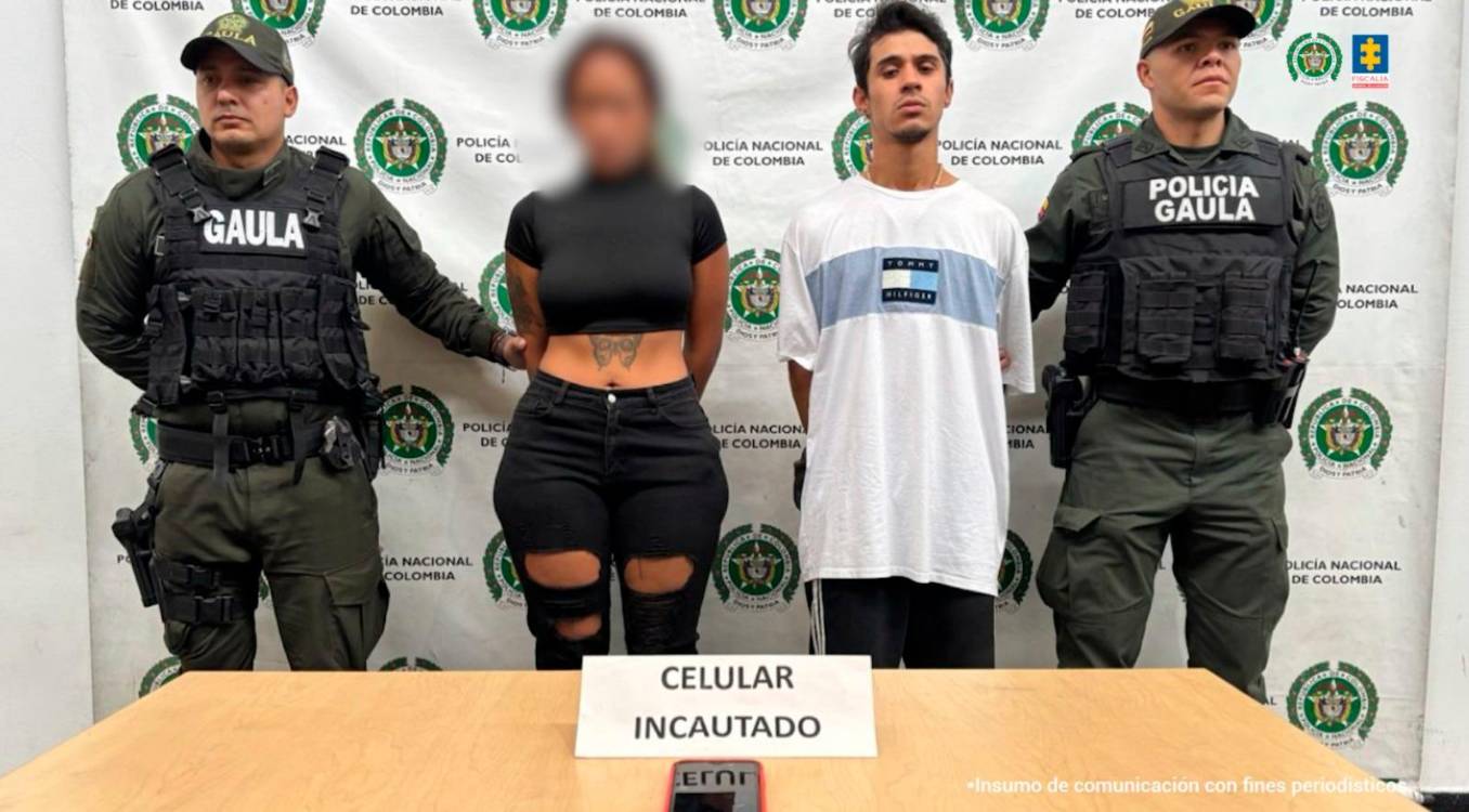 Diana Sofía Marín Vasco y Jéferson Esney Gil Puerta, tras ser capturados. /FOTO: CORTESÍA