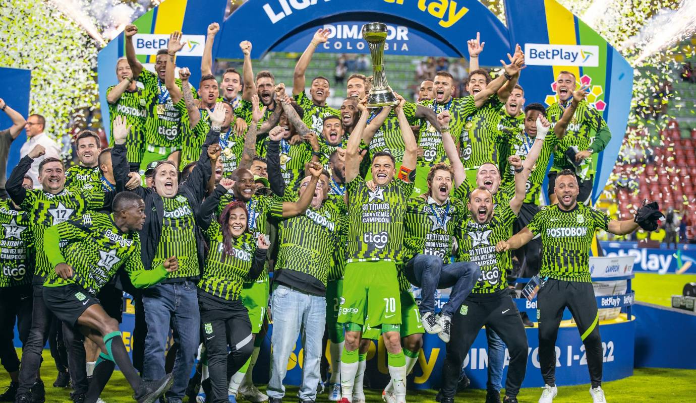 92. El Verde, el más ganador: gracias a un gol de Jarlan Barrera al minuto 92, Nacional ganó su estrella 17 y se convirtió en el equipo con más títulos en el fútbol colombiano. / FOTO: JUAN ANTONIO SÁNCHEZ.