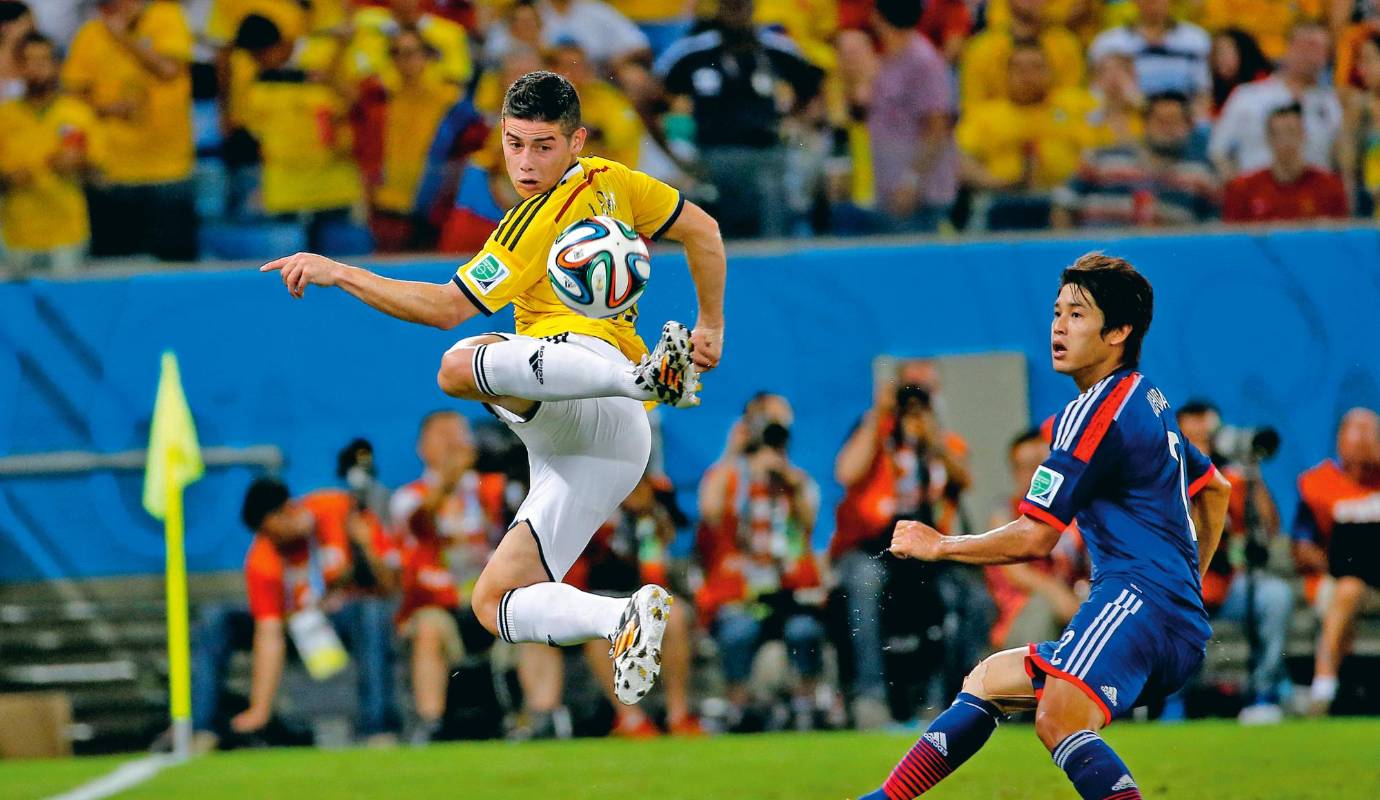 1. James Rodríguez brilló en el Mundial de Brasil 2014, convirtiéndose en el goleador y uno de los jugadores más destacados del certamen. / FOTO: JUAN ANTONIO SÁNCHEZ.