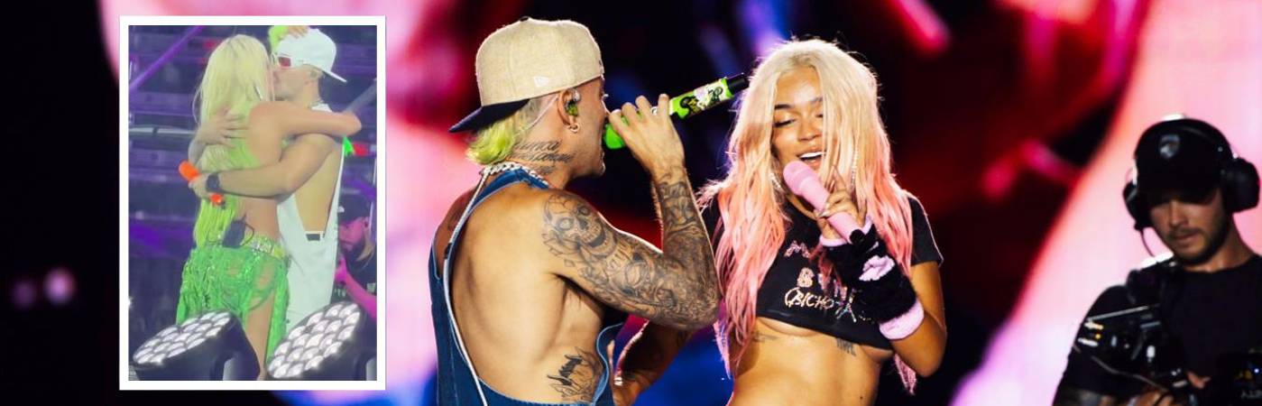 Feid y Karol G cuando exponían su relación ante el público. FOTOS: TOMADAS DE LA WEB