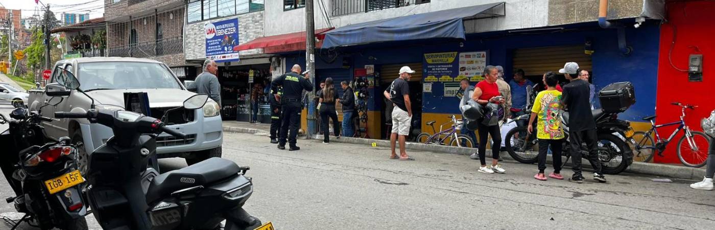 Lugar donde ocurrió el homicidio de Sergio Duque. FOTO: CORTESÍA MARINILLA ANTIOQUIA C