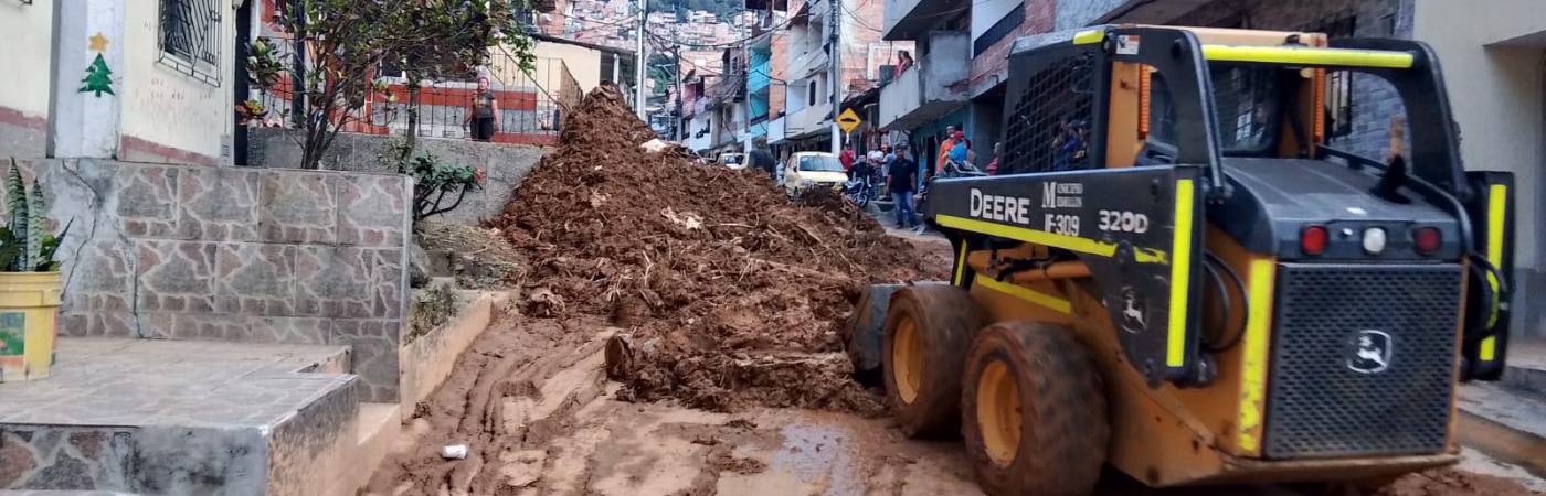 Deslizamiento en Las Estancias. FOTO: ALCALDÍA DE MEDELLÍN