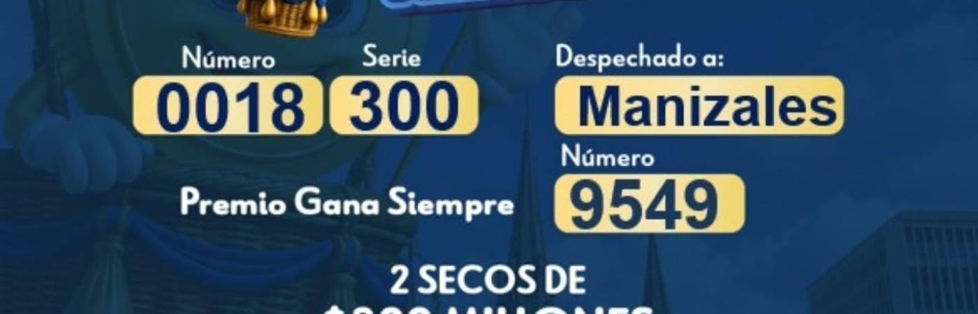 Resultados de la Lotería de Manizales. IMAGEN: INSTAGRAM @LOTERIADEMANIZALES