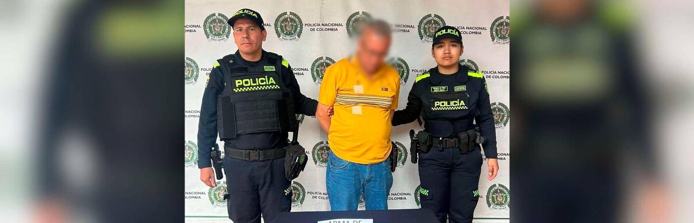 El sujeto capturado en Copacabana por dispararle a la gente. /FOTO: POLICÍA NACIONAL