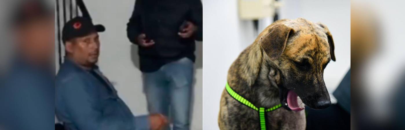 Fernando Oviedo (izquierda) volvió a presentarse ante las autoridades en Bolívar por la agresión a su perro, Bizcocho. /FOTO: CORTESÍA GOBERNACIÓN DE ANTIOQUIA