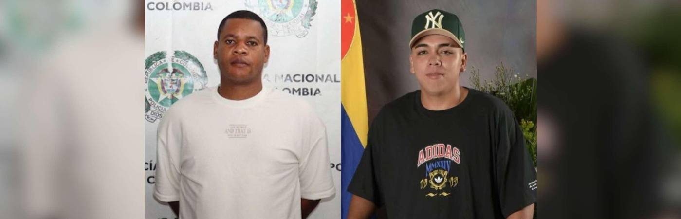 El subintendente de la Policía Homer Palacios Palacios (izq.), presunto asesino, y Emmanuel Bustamante Zapata (der.), la víctima. /FOTOS: CORTESÍA Y REDES SOCIALES