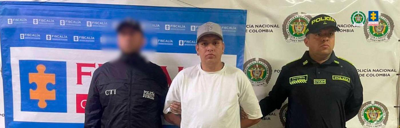 Faber Ferney Mejía Durango tras ser capturado por el CTI de la FIscalía y la Policía. /FOTO: CORTESÍA