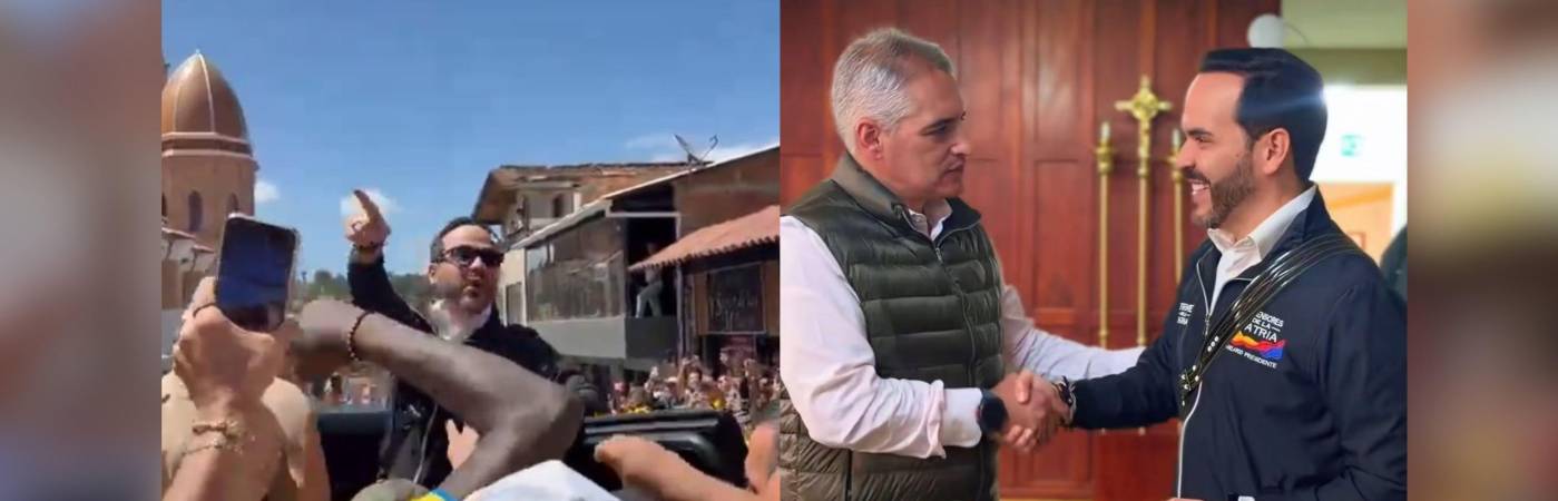 Abelardo de la Espriella estuvo conversando con el gobernador de Antioquia, Andrés Julián Rendón, durante su visita a Antioquia. FOTO: @ABDELAESPRIELLA