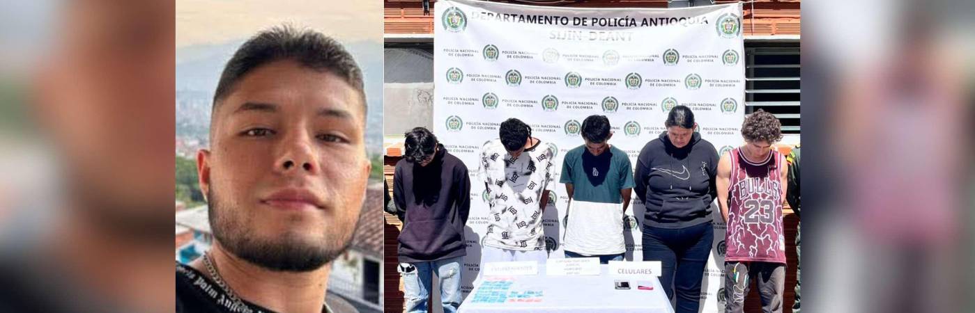 A la izquierda: Daniel Alberto Atehortúa, la víctima. A la derecha: los presuntos victimarios. /FOTOS: CORTESÍA