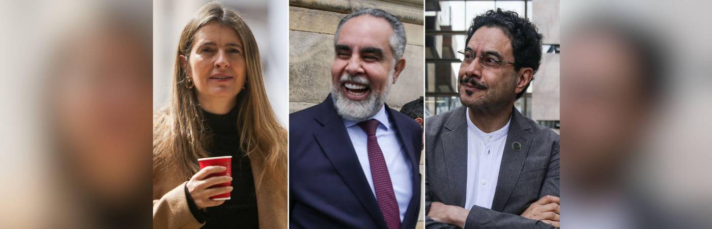 Paloma Valencia, Armando Benedetti e Iván Cepeda. FOTOS: COLPRENSA