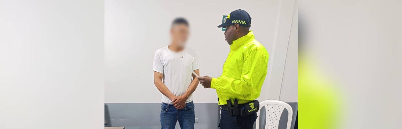 Johan Darío Guerra García al momento de su captura. FOTO: DEPARTAMENTO DE POLICÍA ANTIOQUIA