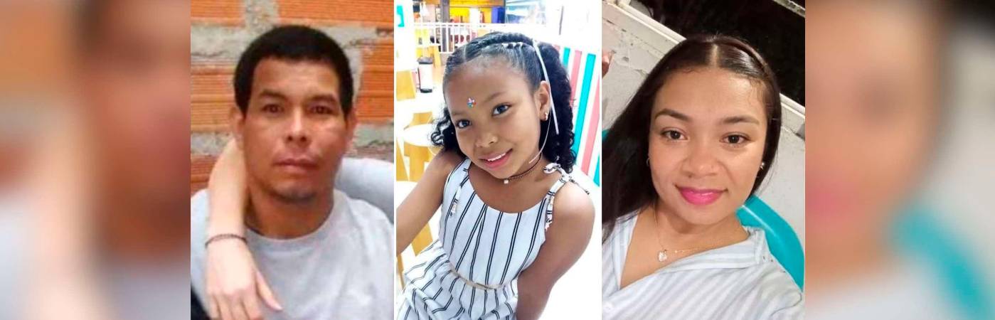 Ellos eran Deiby Roqueme Mendoza, Natalia Lucía Roqueme Luna y Liz Patricia Luna Hernández, esposos e hija fallecidos en la tragedia. /FOTOS: CORTESÍA