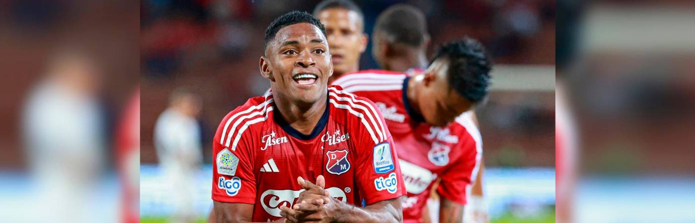 Brayan León, uno de los goleadores del DIM en este 2024, ha anotado 1 tanto en 3 partidos. /FOTO: MANUEL SALDARRIAGA