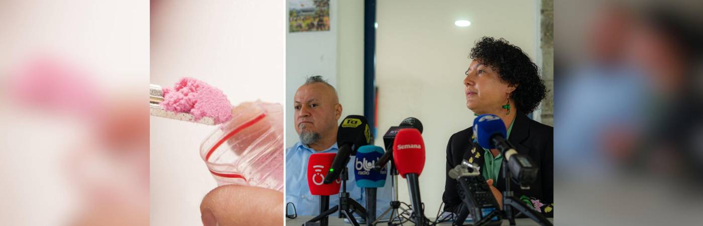 Freyner Alonso Ramírez García, alias Carlos Pesebre, y la senadora Isabel Zuleta. FOTOS: MARIO VALENCIA Y COLPRENSA
