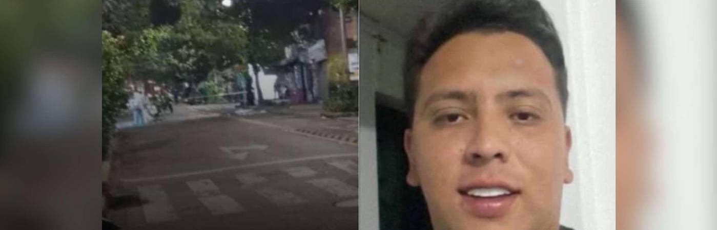 Izquierda: imagen captada tras el cruce de disparos. Derecha: Yéferson Alexis Cano Gómez. /FOTOS: CAPTURA DE VIDEO DENUNCIAS ANTIOQUIA - REDES SOCIALES