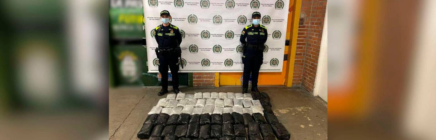 La marihuana quedó a disposición de la Fiscalía. /FOTO: POLICÍA NACIONAL