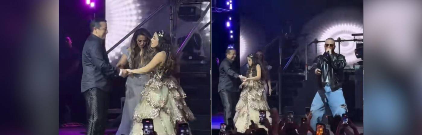 Mafer bailando con sus papás mientras J Balvin cantaba. FOTOS: CAPTURAS DE VIDEO TIKTOK @LACHISMERIAMX