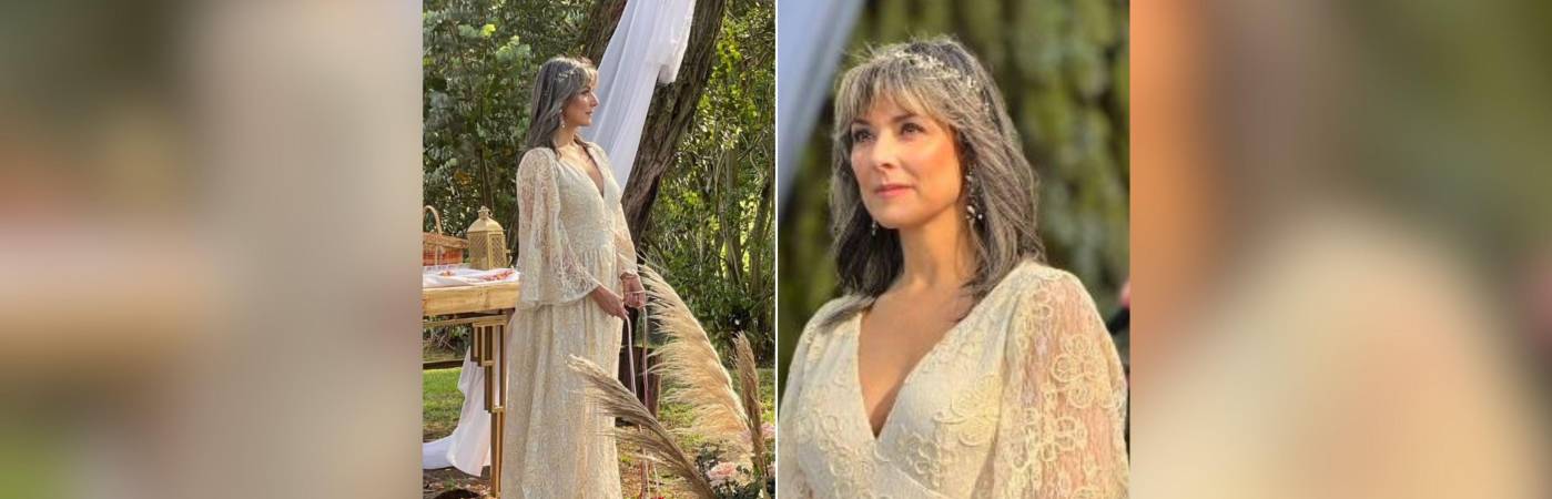 Silvia Corzo durante su boda simbólica. FOTO: CAPTURAS DE VIDEO INSTAGRAM @MARGARITAMARIAORTEGA Y @IVANLALINDEG