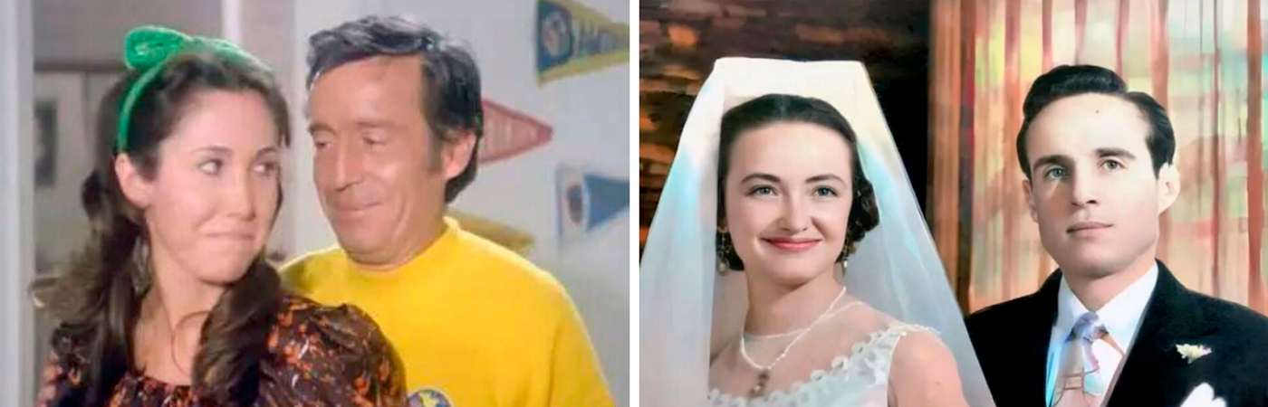 A la izquierda, Chespirito y Florinda; a la derecha, Chespirito Fernández. /FOTOS: TOMADAS DE LA WEB 