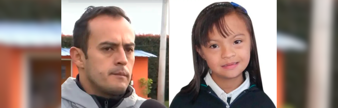 El padre de Valeria y la foto con la que buscan a la pequeña. /FOTOS: TOMADAS DE LA WEB