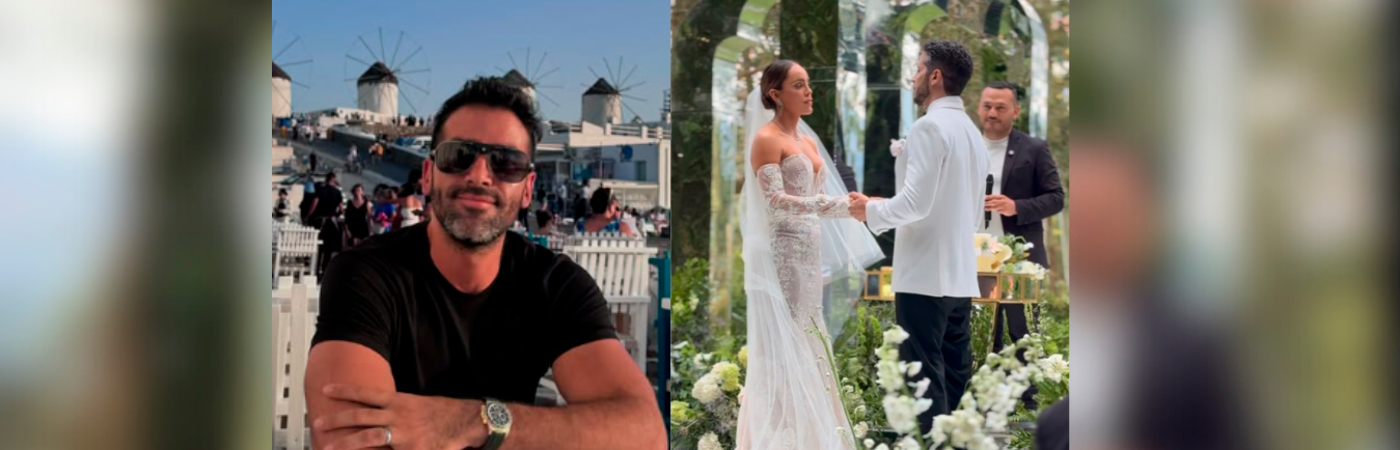 Rafael Gutiérrez (izquierda) y Sara Corrales en su boda con Damián Pasquini (derecha) /FOTOS: TOMADAS DE LA WEB 