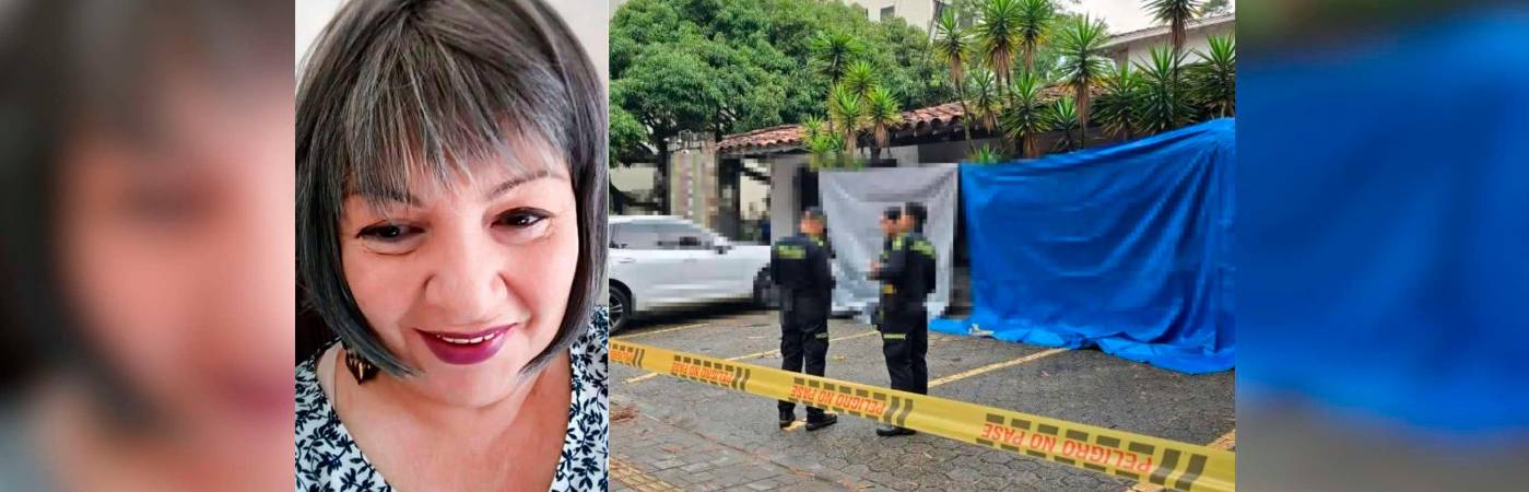 La periodista María Victoria Correa y el lugar en el que fue asesinada junto a su hermana. /FOTOS: REDES SOCIALES Y SANTIAGO OLIVARES TOBÓN