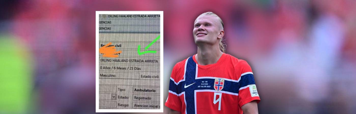 Erling Braut Haaland delantero de Noruega. FOTOS: TOMADA DE X @CBSSPORTSGOLAZO Y FOTO DE DETALLE TOMADA DE LA WEB