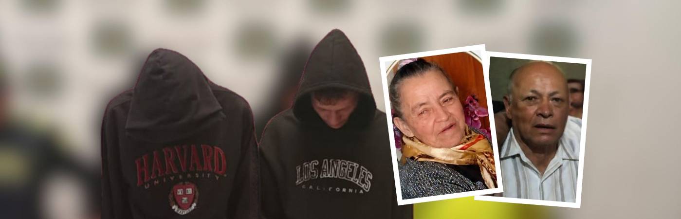 Izquierda: alias Sangre y alias Chumorrys o Mono tras ser capturados. Derecha: Rosa Elvira y Pedro Nel Quintero. FOTOS: POLICÍA ANTIOQUIA Y CORTESÍA