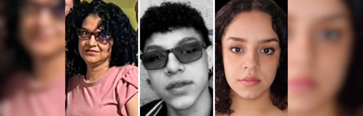 Diana Lorena Vélez (izq.), Juan Carlos Hincapié Vélez (centro) y María Camila Hincapié Vélez (der.), los fallecidos en la tragedia familiar. /FOTOS: CORTESÍA