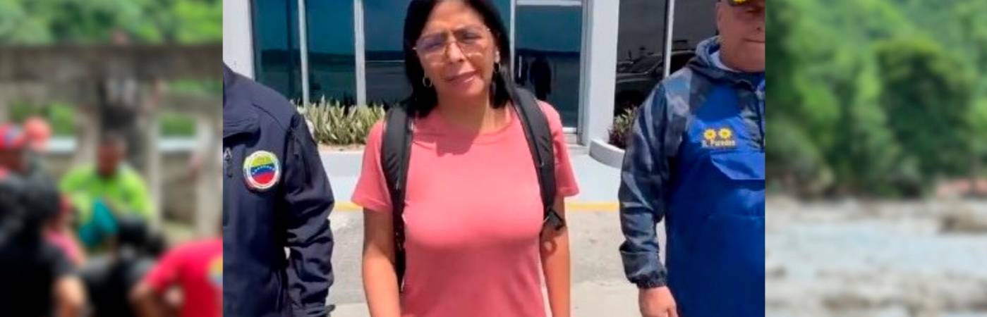 Delcy Rodríguez, vicepresidenta de Venezuela a su salida para la zona de la emergencia. /FOTOS: X @NicolasMaduro y CAPTURA DE VIDEO