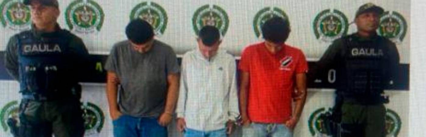 Ellos son alias Zarco, alias Duende y alias Negro. A alias Dany lo capturaron después. /FOTO: CORTESÍA