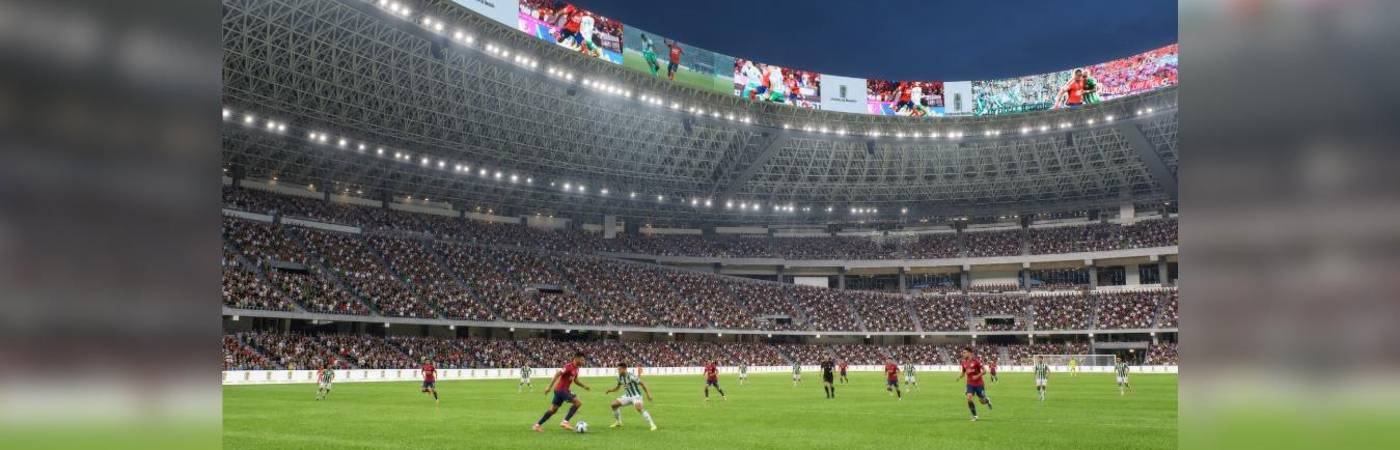 Simulación de partido entre Nacional vs. Medellín en el futuro estadio Atanasio Girardot. Estaría listo en el primer semestre de 2028. FOTO: CORTESÍA ALCALDÍA DE MEDELLÍN