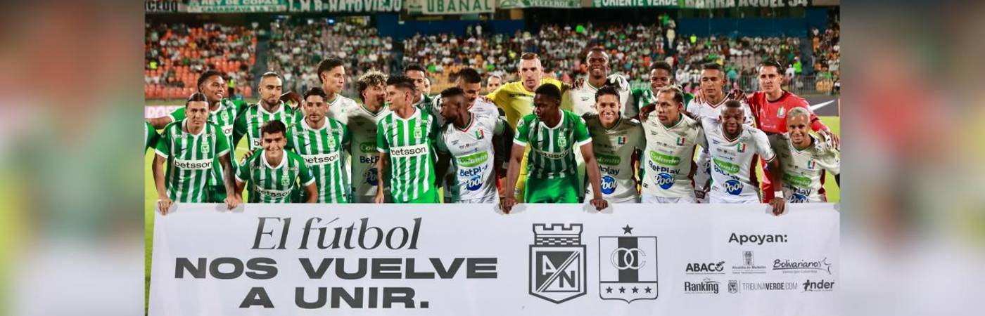 Atlético Nacional y Once Caldas se unieron en un partido amistoso por los damnificados del terremoto que golpeó a Colombia. FOTO: MANUEL SALDARRIAGA