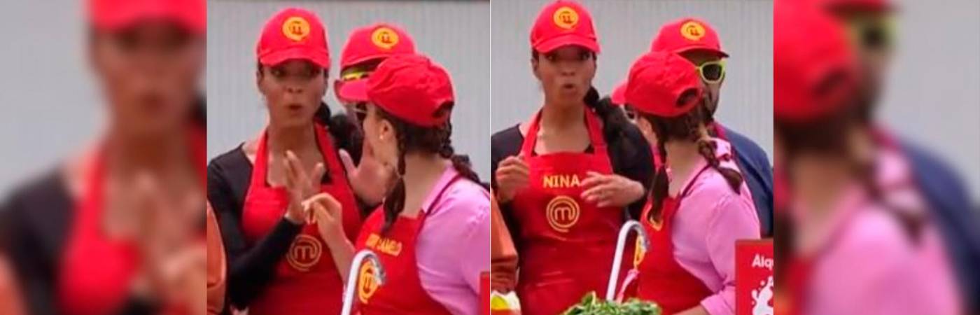 Nina Caicedo y Cony Camelo durante el reto de campo. /FOTOCAPTURAS DE RCN TELEVISIÓN