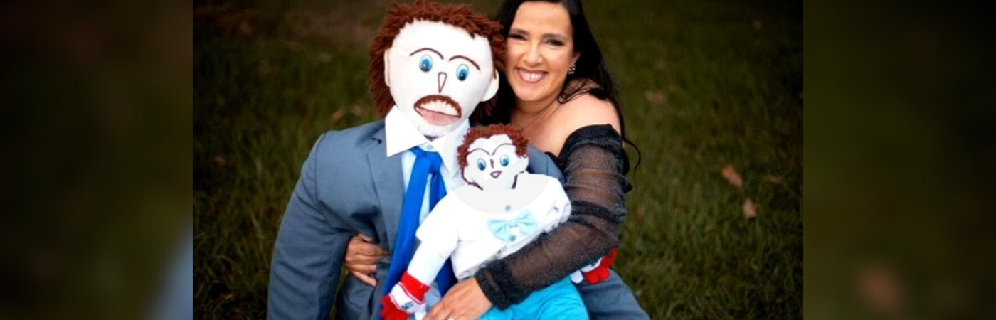 Una mujer de Brasil se casó con muñeco de trapo, con el cual ya tiene tres hijos. /FOTO: REDES SOCIALES