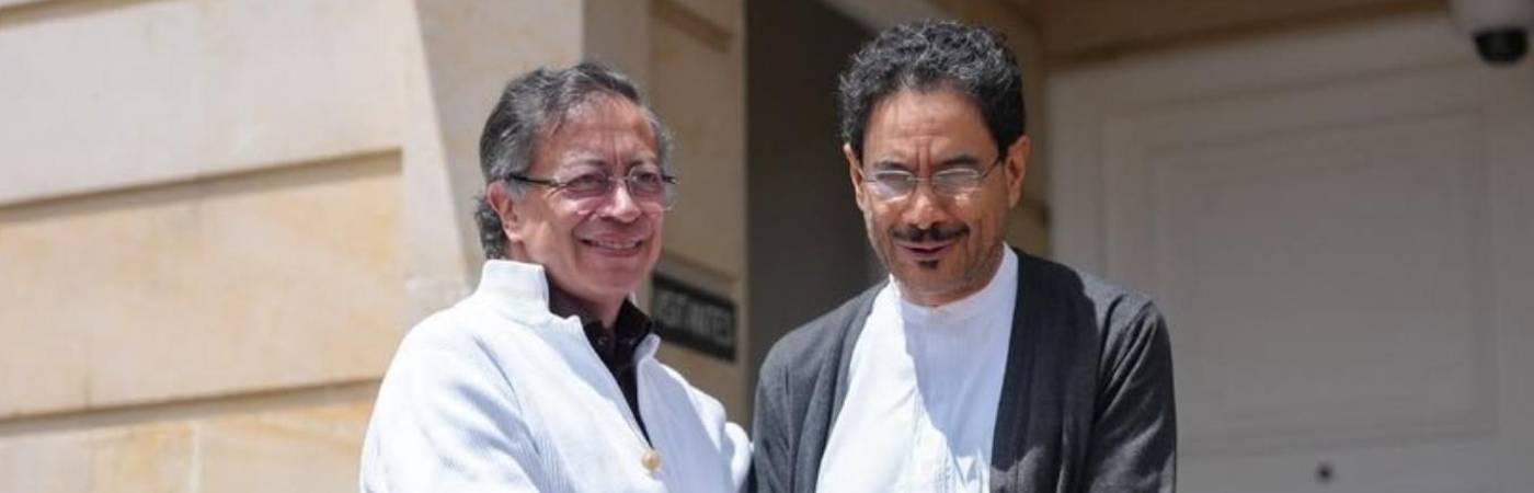 Gustavo Petro (Izq.) e Iván Cepeda (Der.) se reunieron en la Casa de Nariño para pactar los lineamientos de oposición al nuevo Gobierno. FOTO: TOMADA DE X IVÁN CEPEDA PRESIDENTE