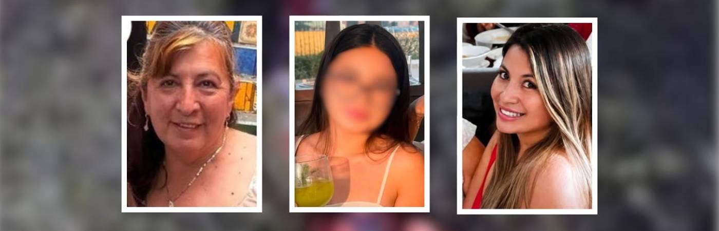 Lida Rocío Cubillos (izq.), Sofía (centro) y Wendy Manrique (der.), las tres colombianas que fallecieron en accidente aéreo en Brasil. FOTO: REDES