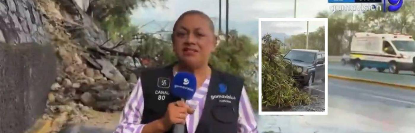 El conductor habría perdido el control del vehículo por el pavimento mojado. FOTOS: CAPTURAS DE VIDEO INSTAGRAM @GAMAVISIONMX