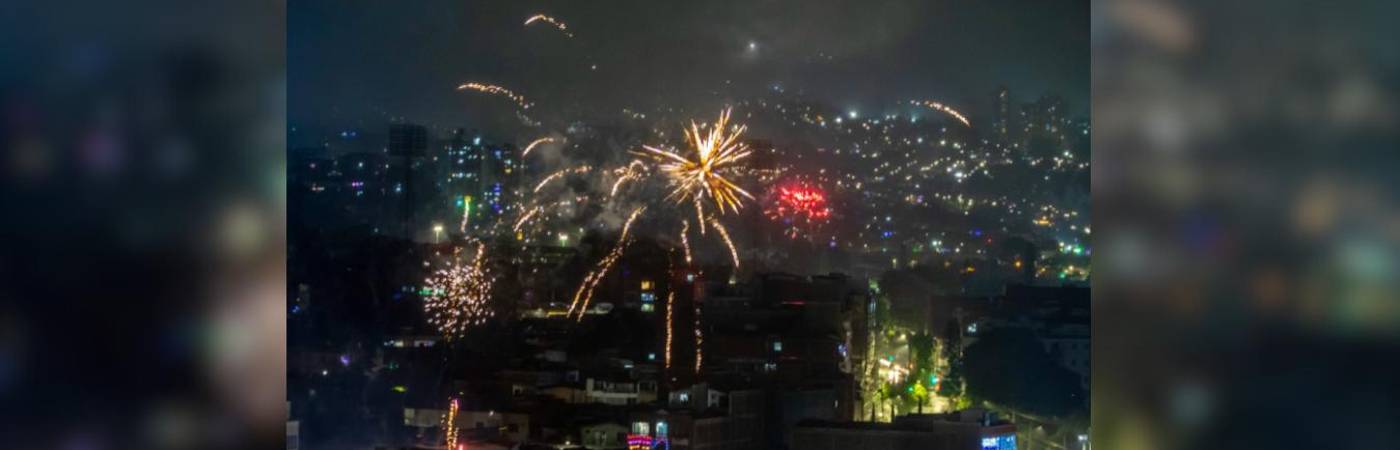 La ‘alborada’ transcurrió por varias horas en todo el Valle de Aburrá. FOTO: JUAN ANTONIO SÁNCHEZ