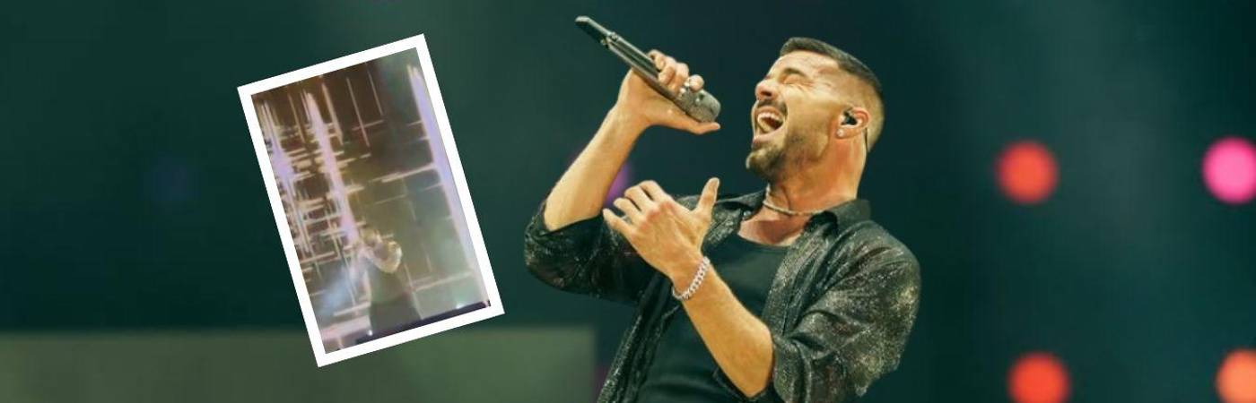 El gas salió mientras interpretaba ‘Vente pa’ cá’. FOTOS: INSTAGRAM @RICKYMARTINPR Y X @24_MORELOS