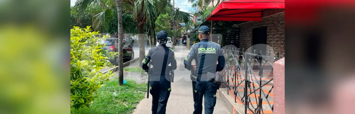 La Policía hizo presencia en el lugar tras el ataque. /FOTO: ANDRÉS FELIPE OSORIO GARCÍA