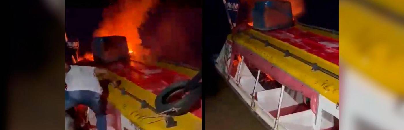 La embarcación iba para San Jacinto, Bolívar. FOTO: CAPTURA DE VIDEO X @eltiempo